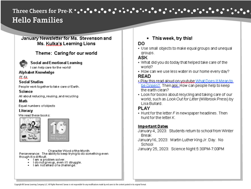 January Newsletter